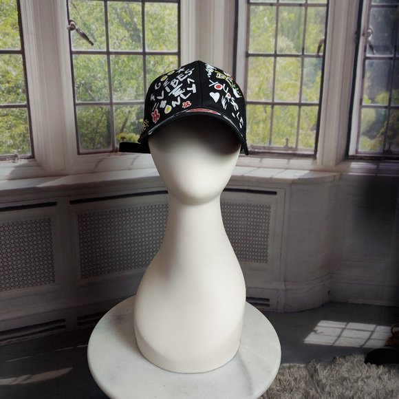 NEW "GOOD VIBES" ADJUSTABLE BASEBALL CAP (BLACK/MULTI) / ***2 CAPS FOR $25*** - Picture 4 of 10